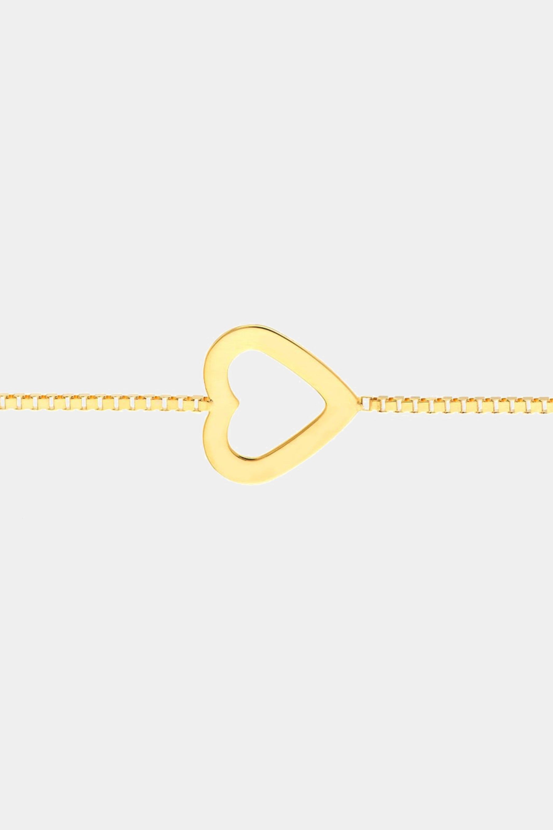 14K Gold Box Chain Alternating Small/Large Open-Heart Bracelet sold by Lord & Taylor product image thumbnail 2