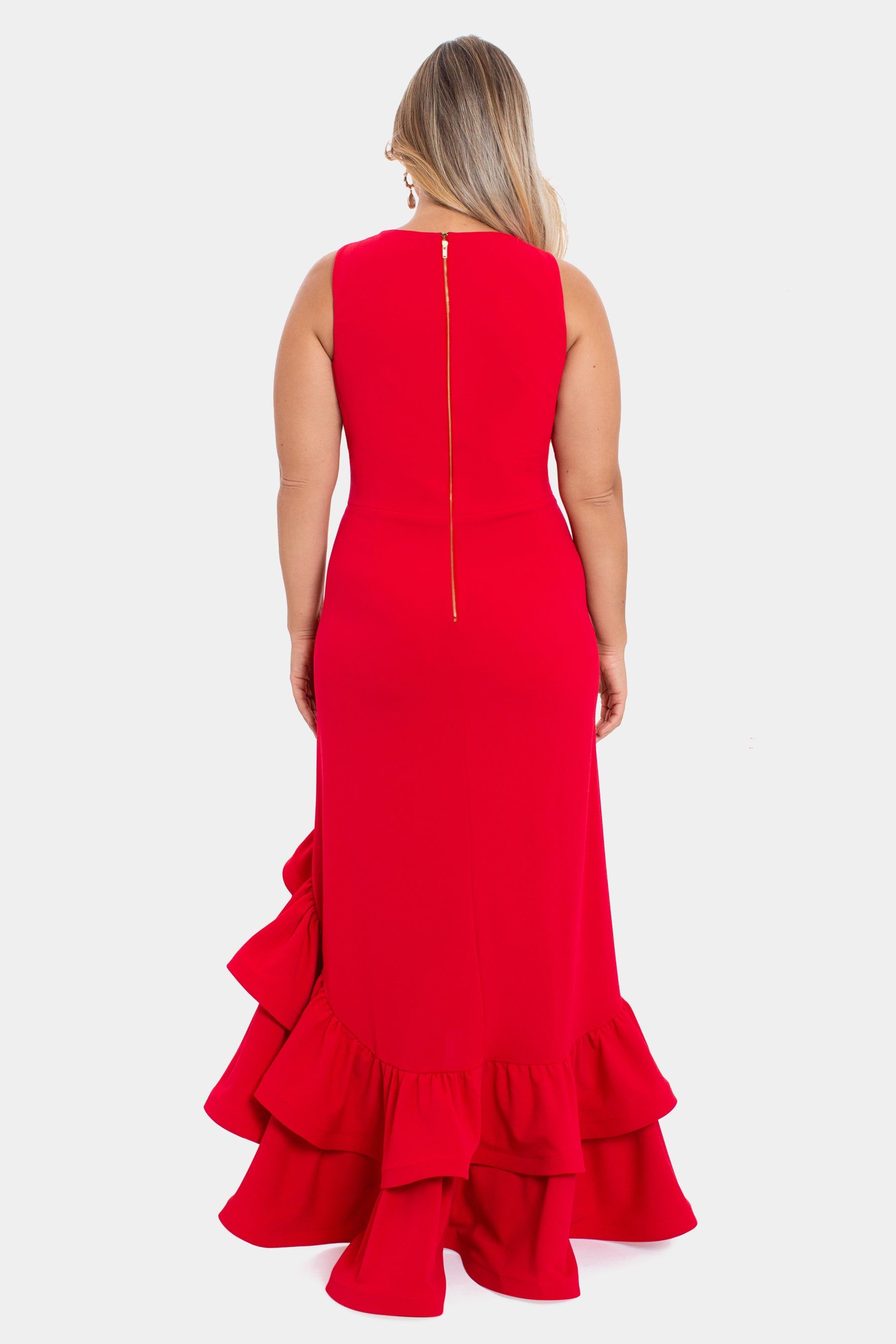 Ruffle Tier Scuba Crepe sold by Lord & Taylor product image thumbnail 6