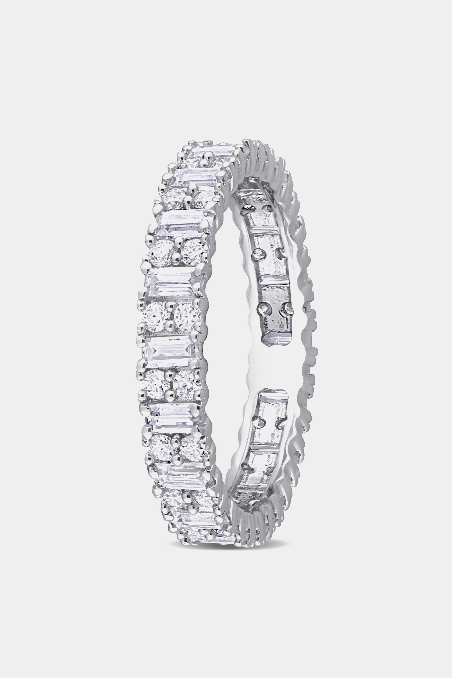Created Moissanite Eternity Ring in Sterling Silver sold by Lord & Taylor product image thumbnail 6