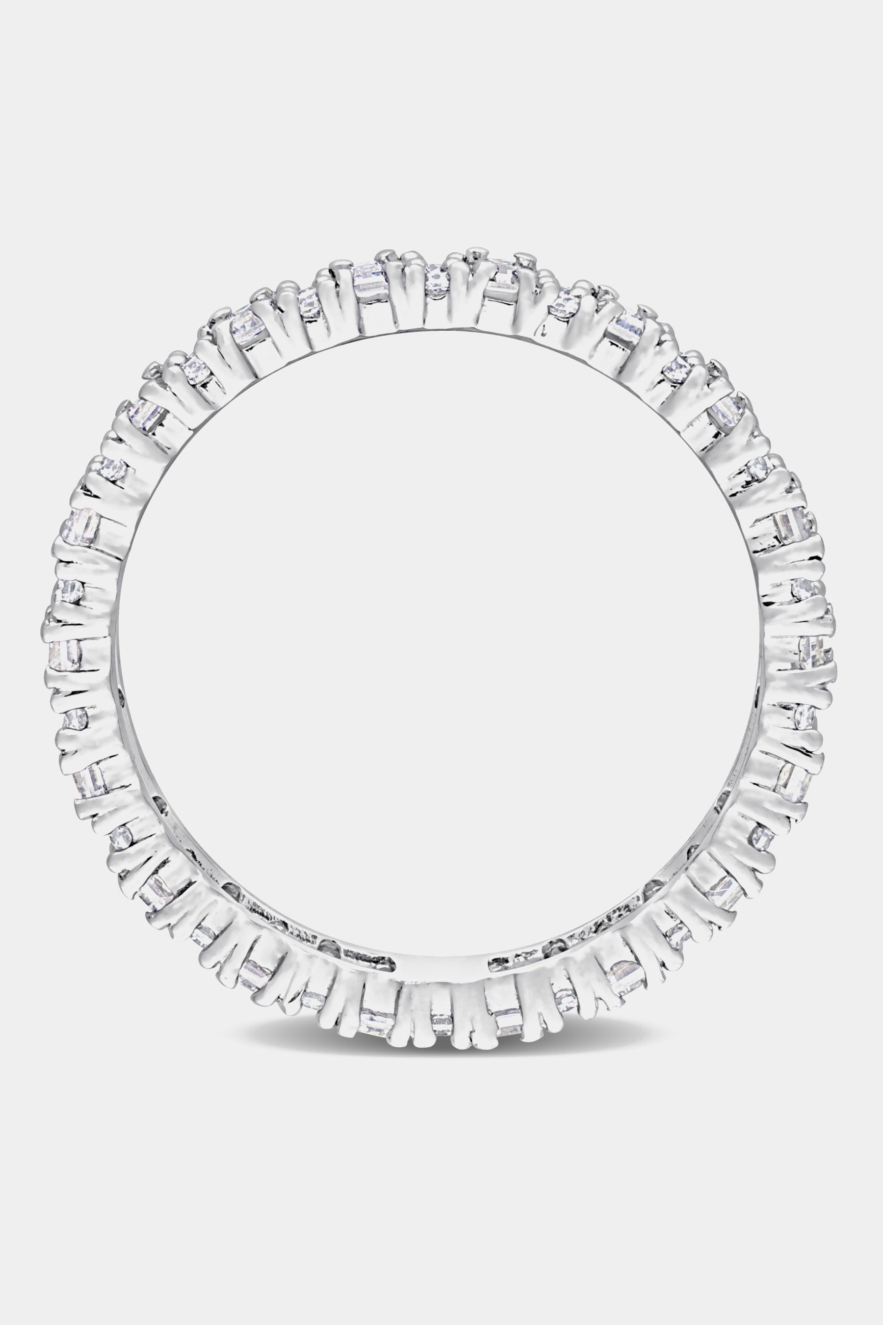 Created Moissanite Eternity Ring in Sterling Silver sold by Lord & Taylor product image thumbnail 4
