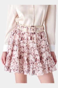 Printed Linen Tiered Mini Skirt sold by Lord & Taylor