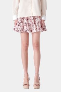 Printed Linen Tiered Mini Skirt sold by Lord & Taylor