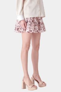 Printed Linen Tiered Mini Skirt sold by Lord & Taylor