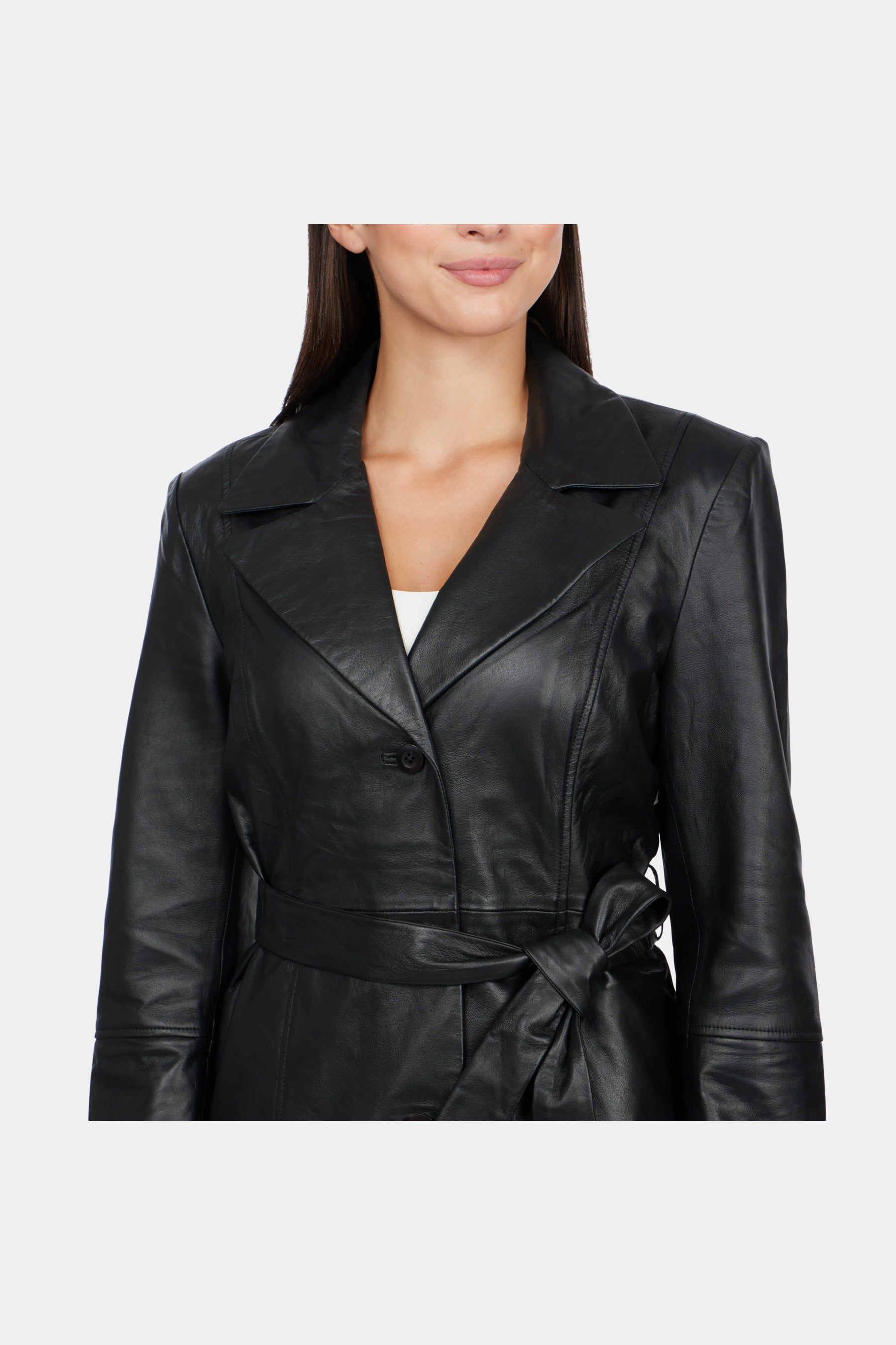 Tinsley Single Breasted Leather Trench Coat sold by Lord & Taylor product image thumbnail 4