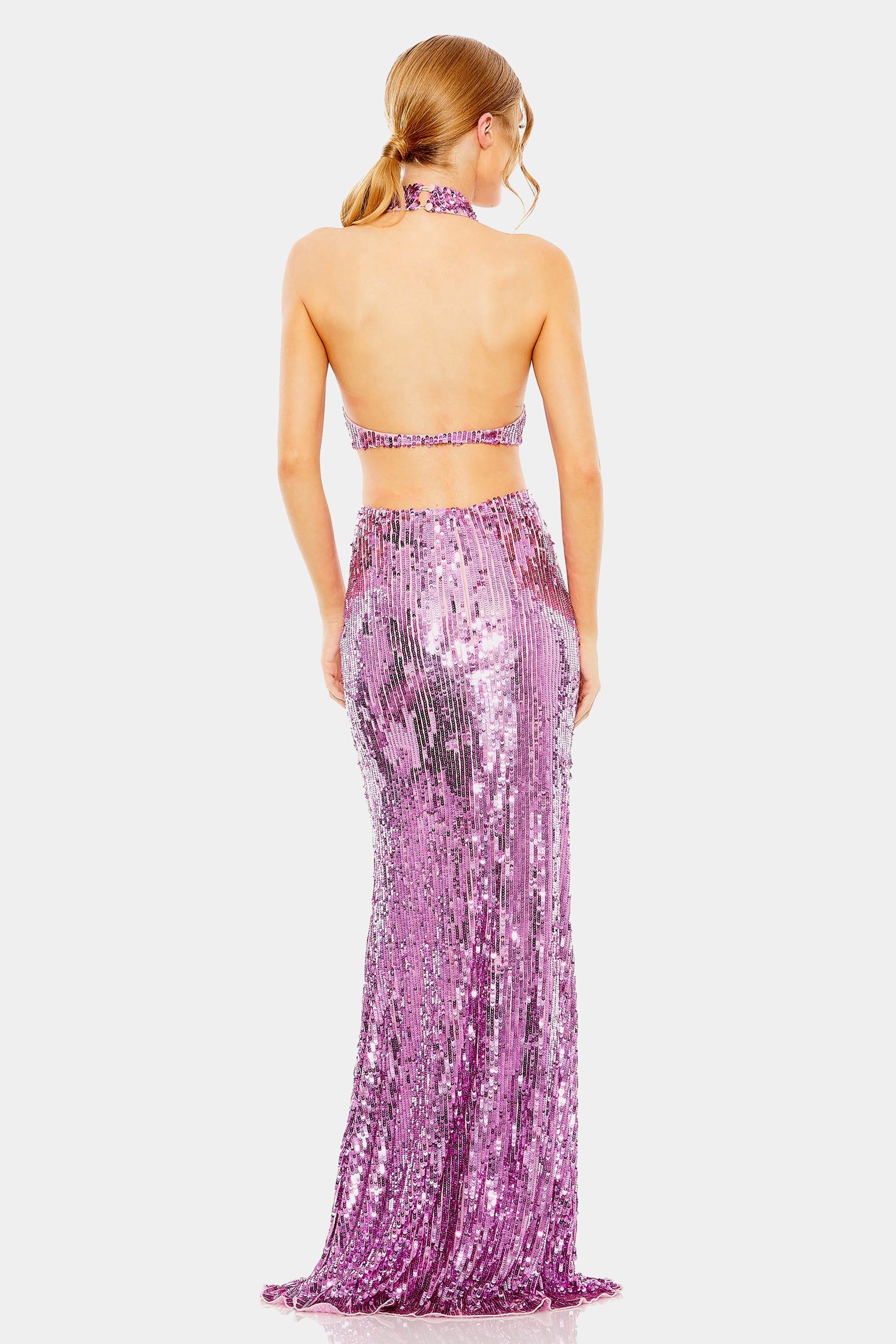 Open Back High Neck Sequin Gown sold by Lord & Taylor product image thumbnail 4