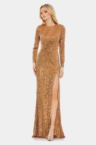 Sequined Long Sleeve Gown sold by Lord & Taylor