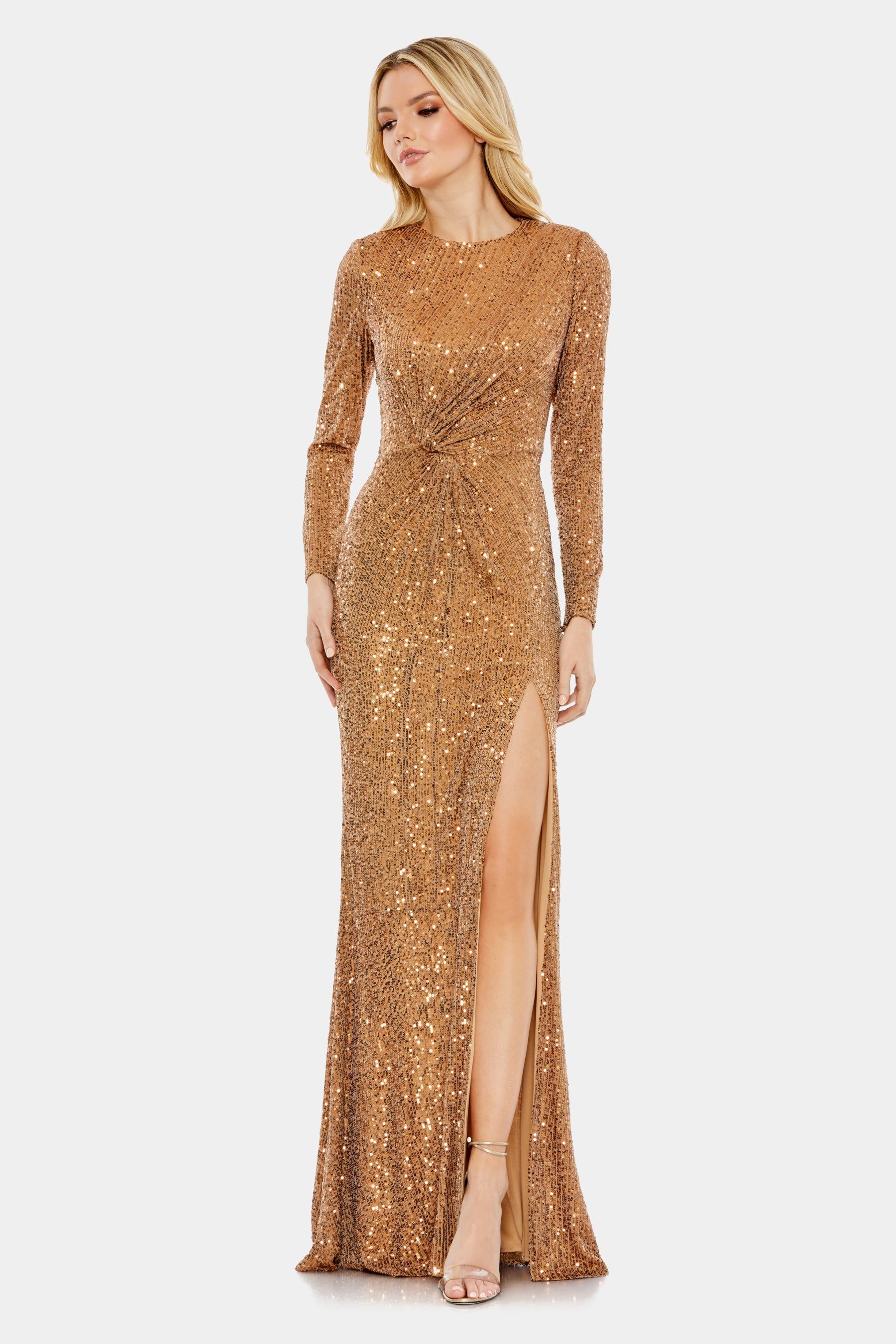 Sequined Long Sleeve Gown sold by Lord & Taylor