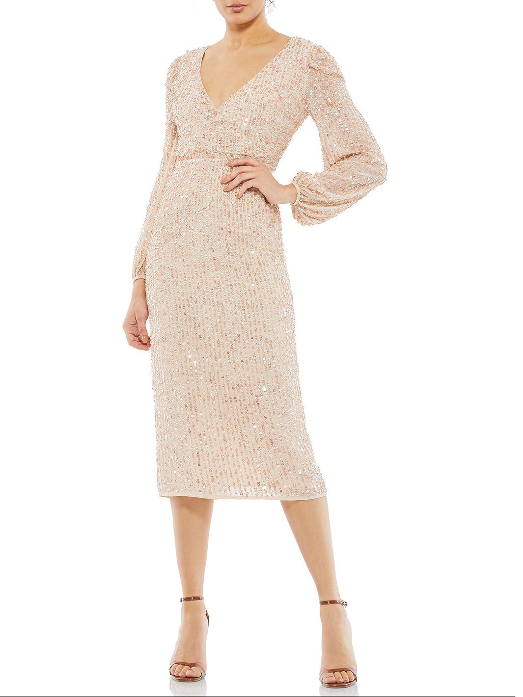 Long Sleeve Sequin Midi Dress sold by Lord & Taylor