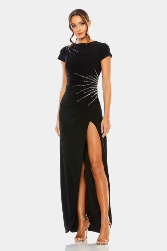 Slit Gown with Side Beaded Detail sold by Lord & Taylor