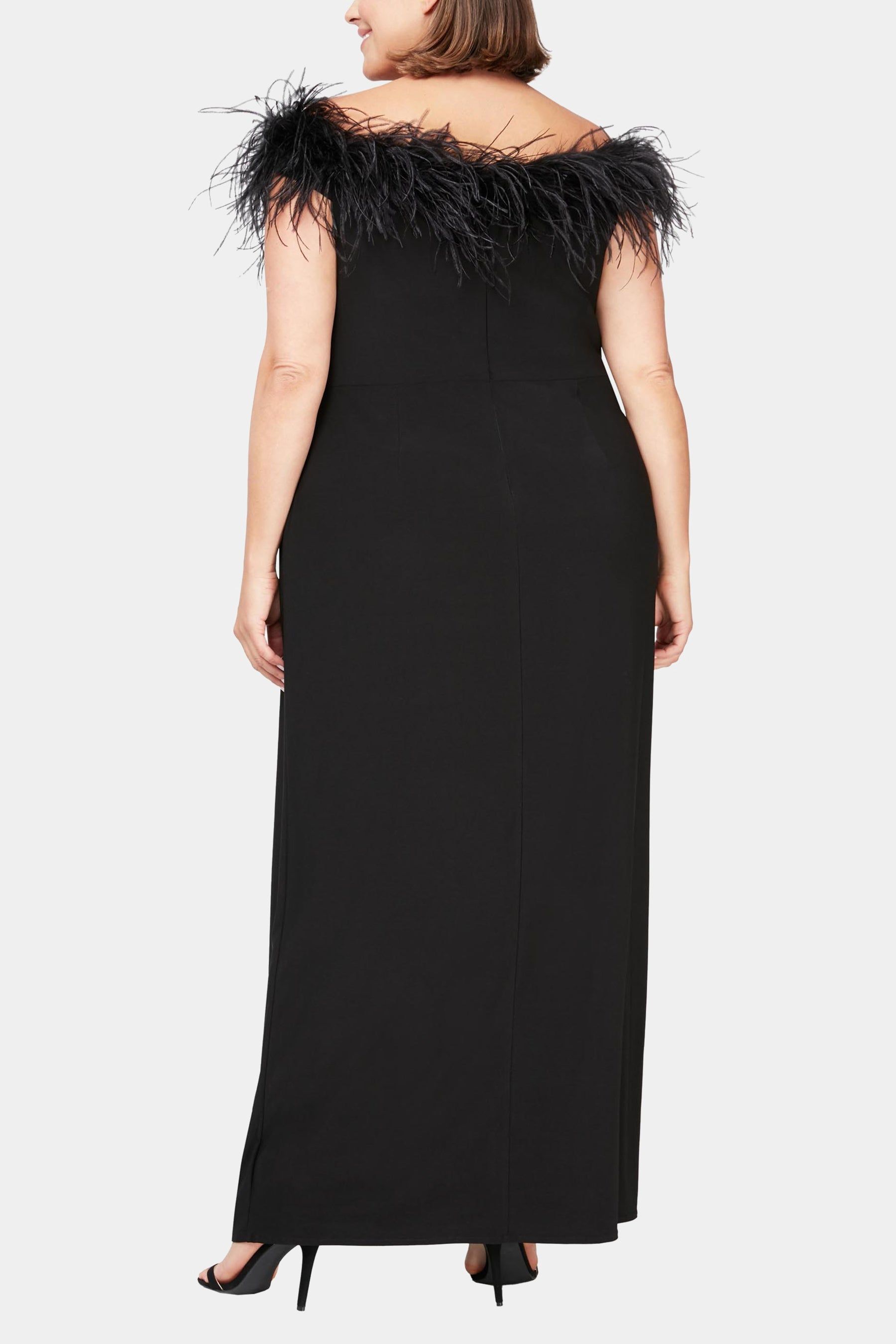 Long Off The Shoulder Front Slit Gown sold by Lord & Taylor product image thumbnail 3