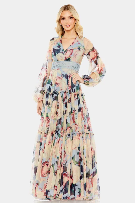Floral Puff Sleeve Dress With Embroidered Waist sold by Lord & Taylor