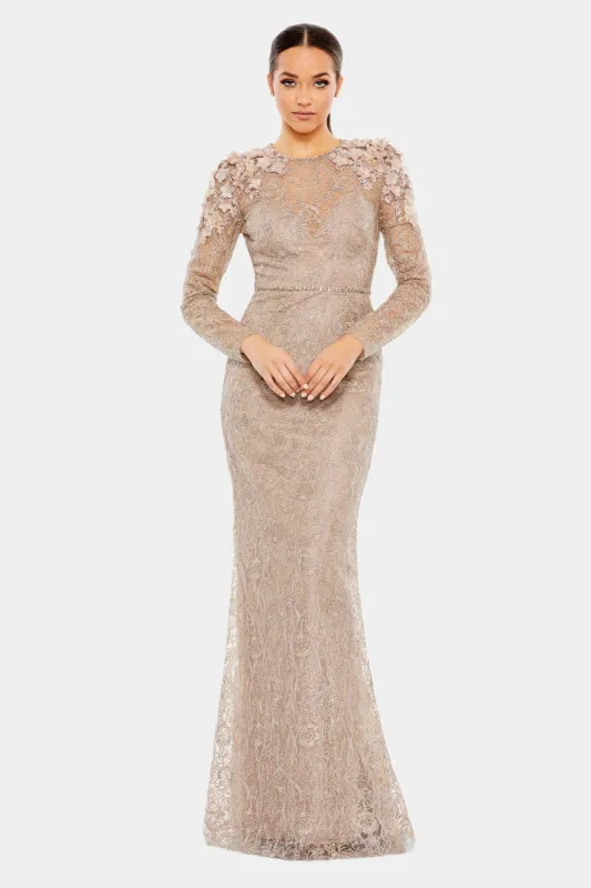 Embellished Shoulder Detail Long Sleeve Gown sold by Lord & Taylor