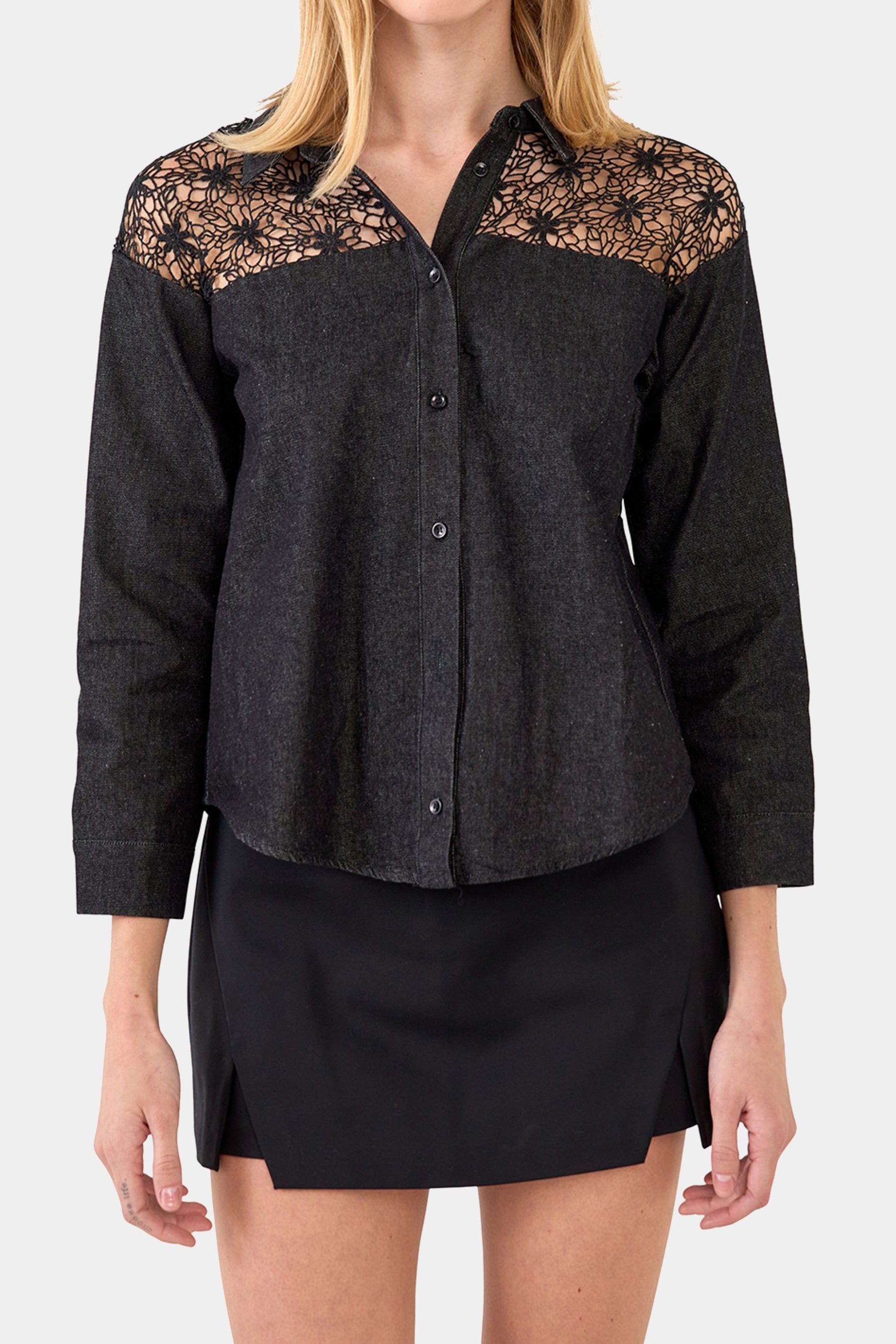 Long Sleeves Lace Shirt sold by Lord & Taylor product image thumbnail 3