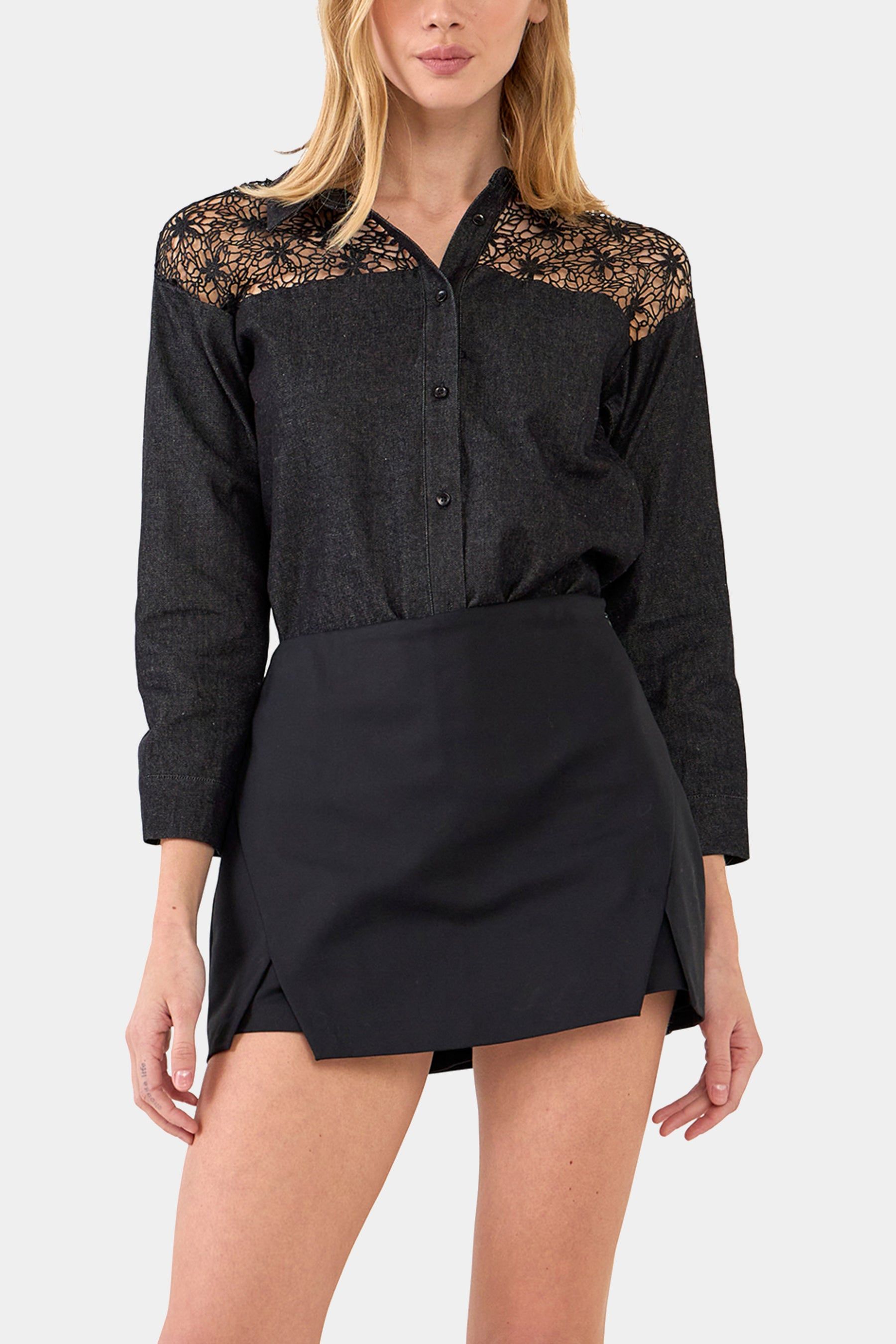 Long Sleeves Lace Shirt sold by Lord & Taylor