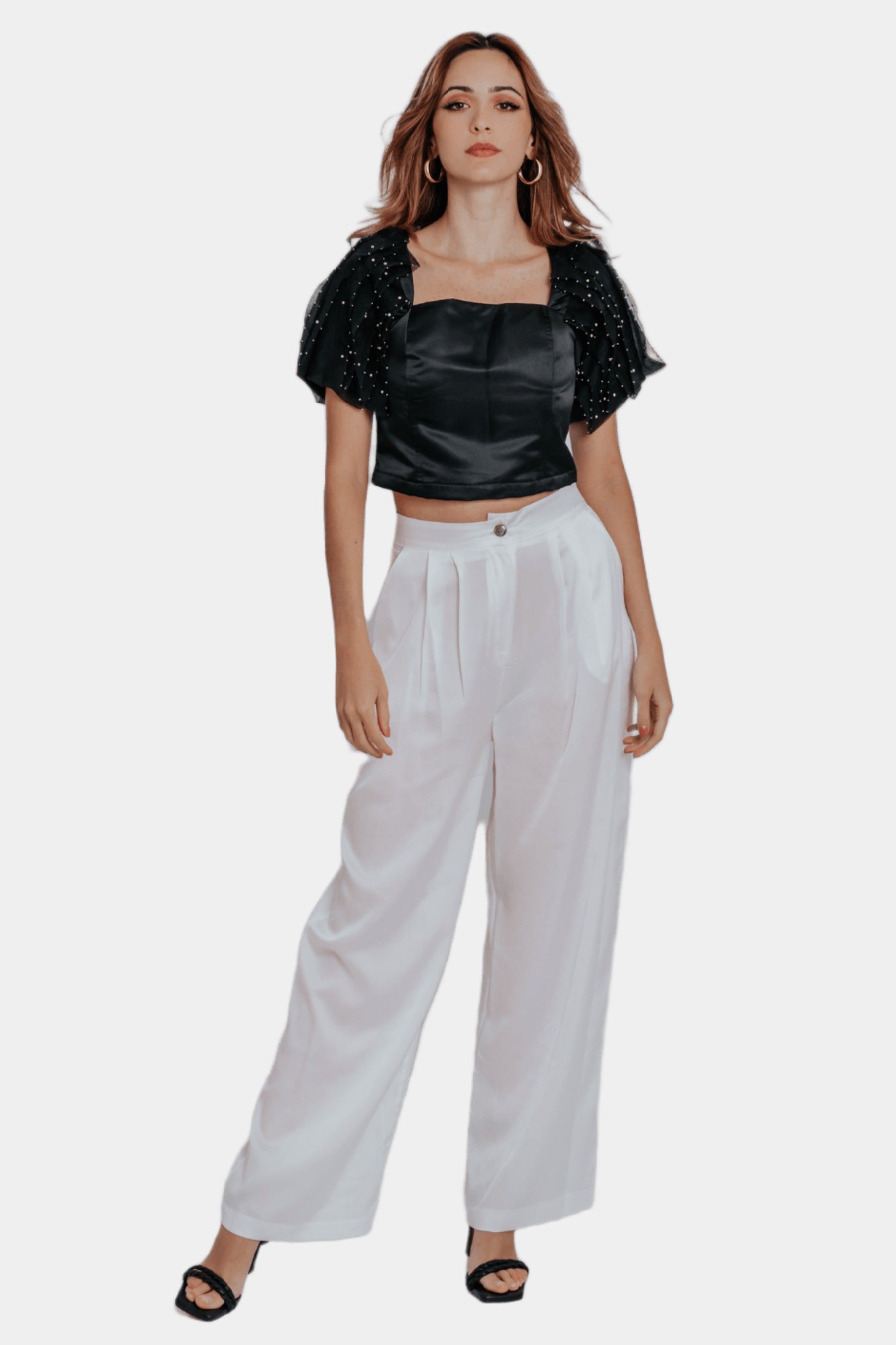 Fiona Ruffle Puff Pleated Sleeves Top sold by Lord & Taylor product image thumbnail 6