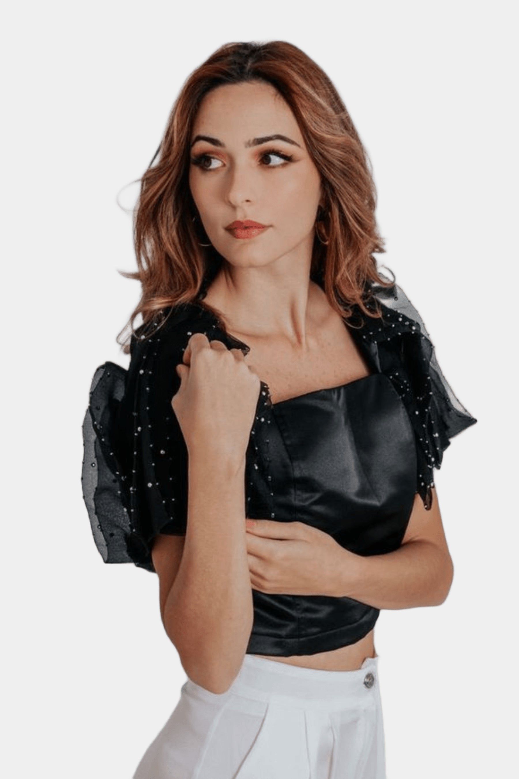 Fiona Ruffle Puff Pleated Sleeves Top sold by Lord & Taylor product image thumbnail 3