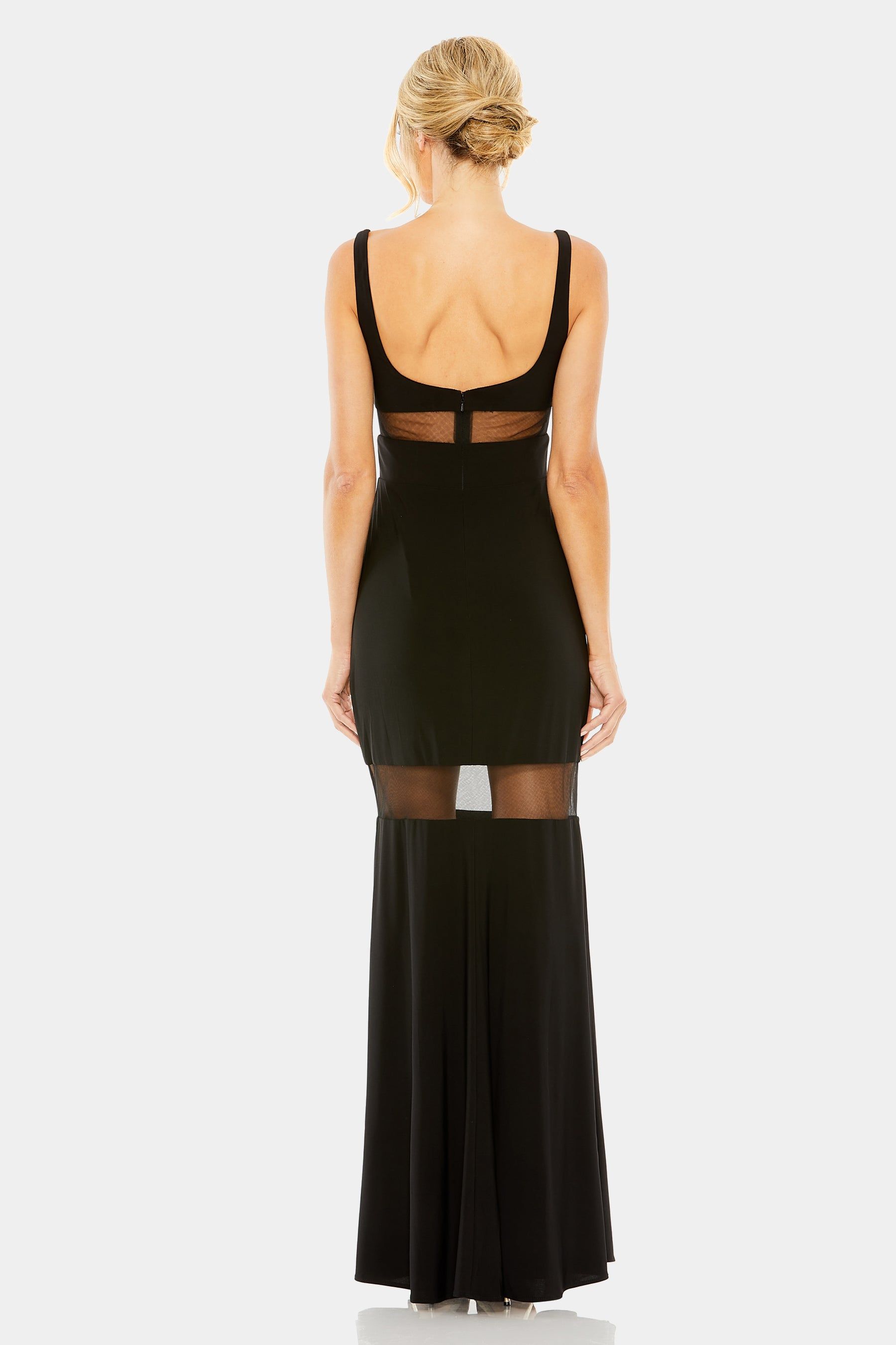 Sheer Mesh Panel Sheer Detail Gown sold by Lord & Taylor product image thumbnail 3