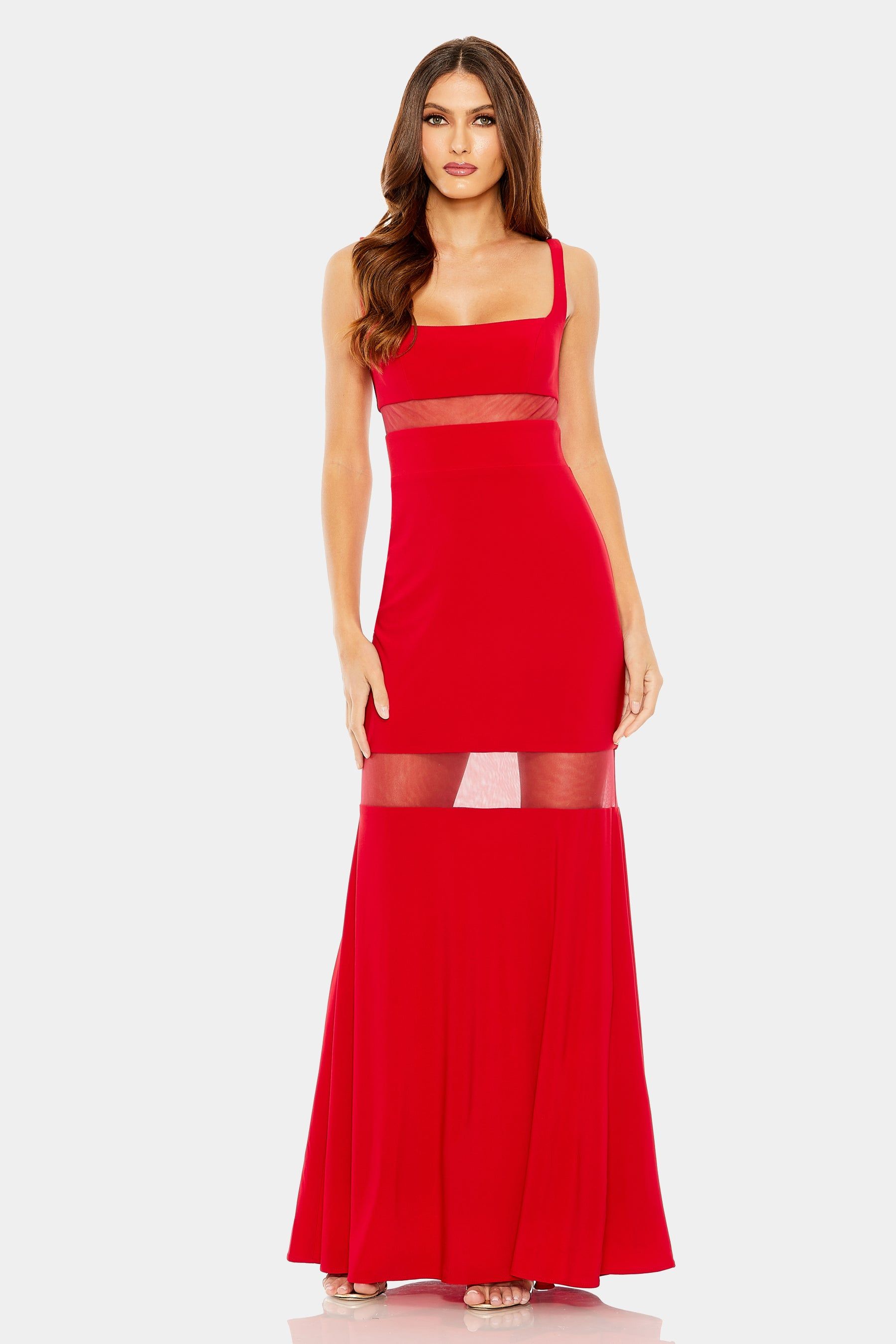 Sheer Mesh Panel Sheer Detail Gown sold by Lord & Taylor product image thumbnail 5