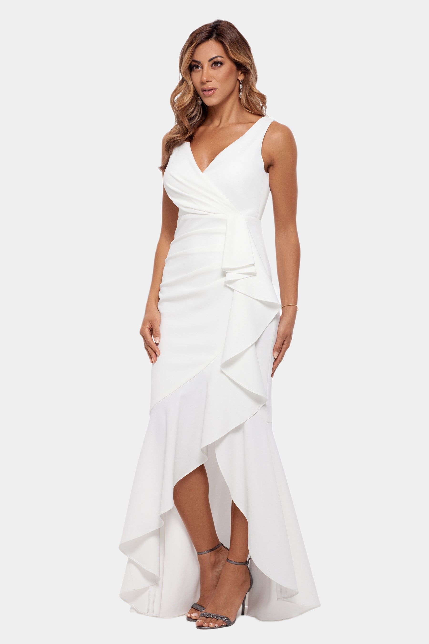 Long V-Neck Spiral High-Low Cascade sold by Lord & Taylor product image thumbnail 8