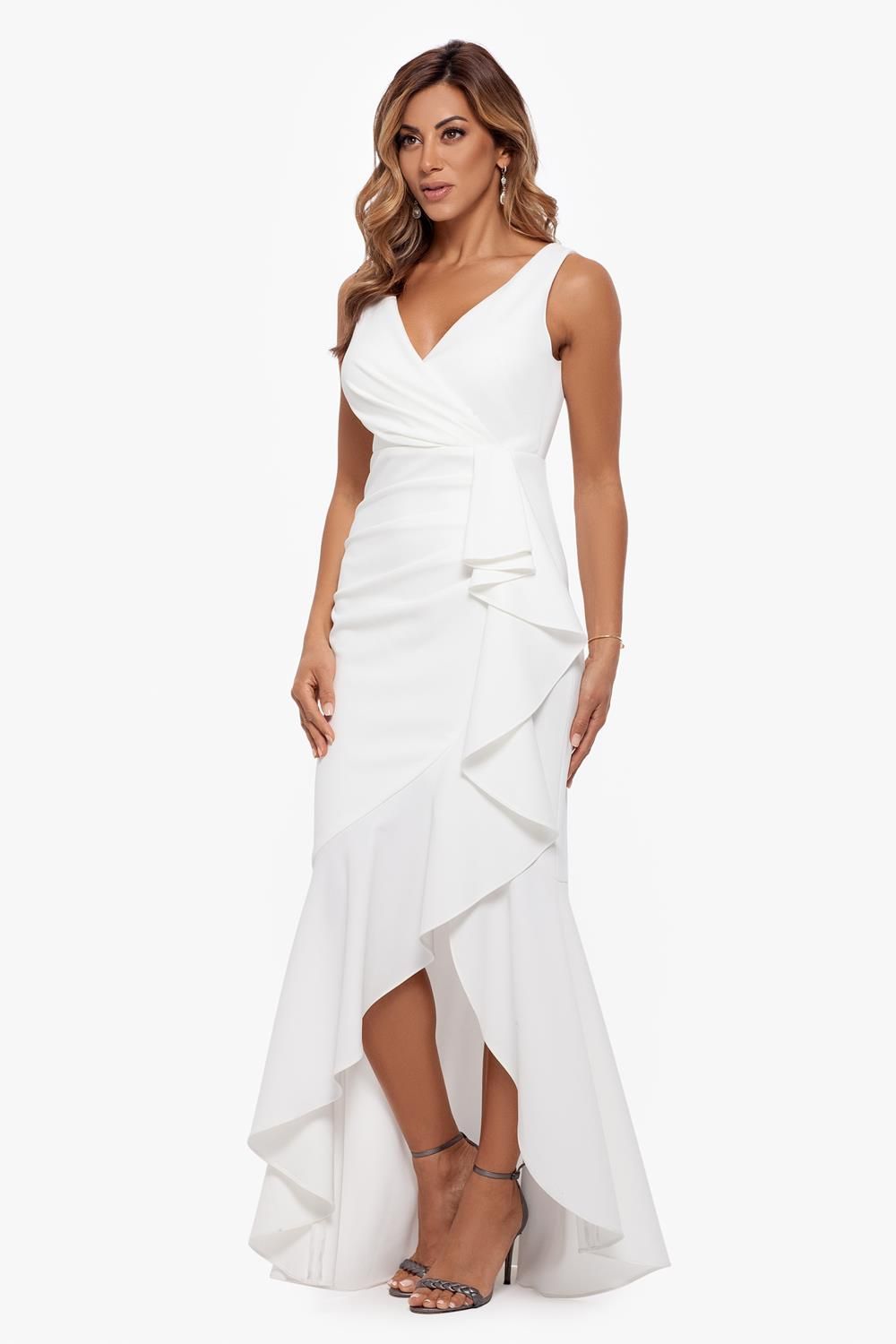 Long V-Neck Spiral High-Low Cascade sold by Lord & Taylor product image thumbnail 5