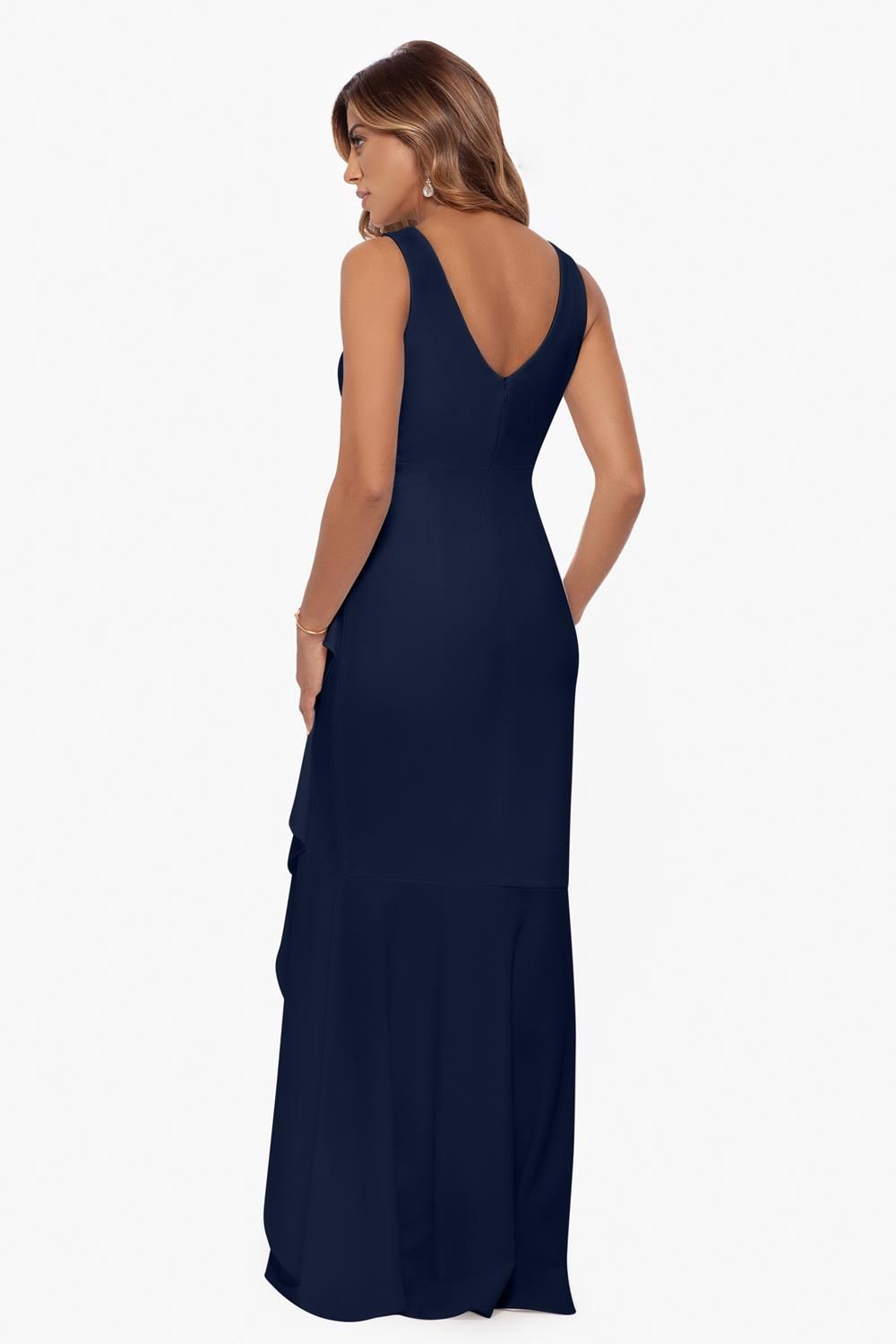 Long V-Neck Spiral High-Low Cascade sold by Lord & Taylor product image thumbnail 2