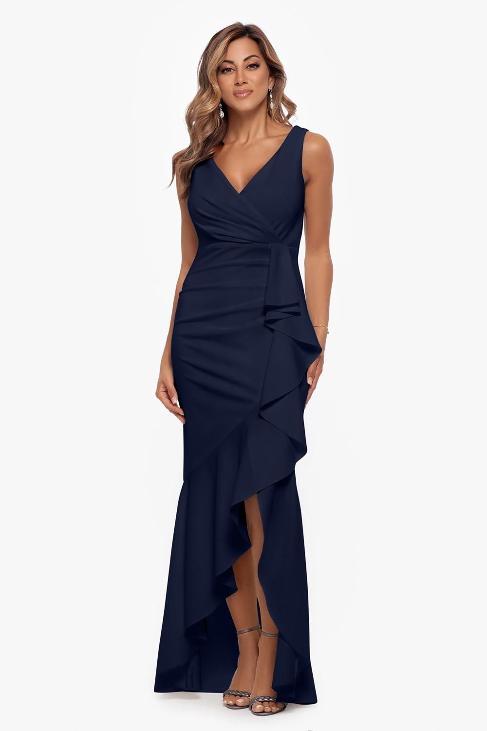 Long V-Neck Spiral High-Low Cascade sold by Lord & Taylor product image thumbnail 3