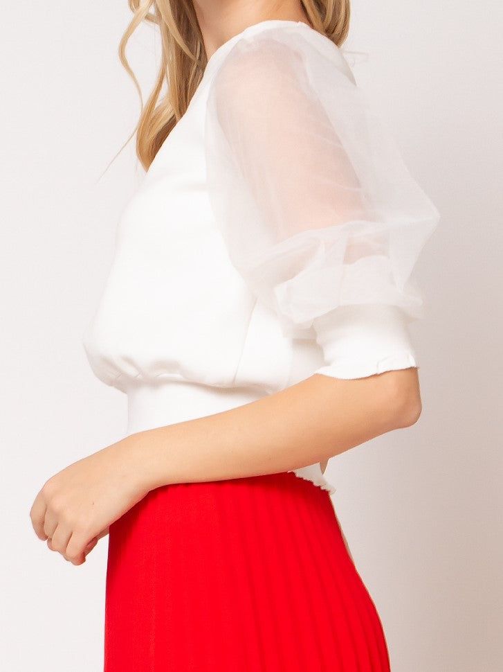 Organza Puff Sleeve Top Waist and Cuff sold by Lord & Taylor product image thumbnail 6