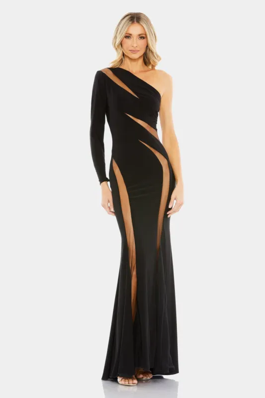 Jersey One Shoulder Illusion Cut Out Gown sold by Lord & Taylor