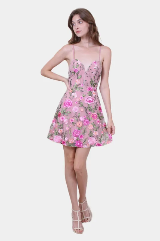 SLVLS EMBROIDERED ORGANZA FLORAL MINI DRESS sold by Lord & Taylor