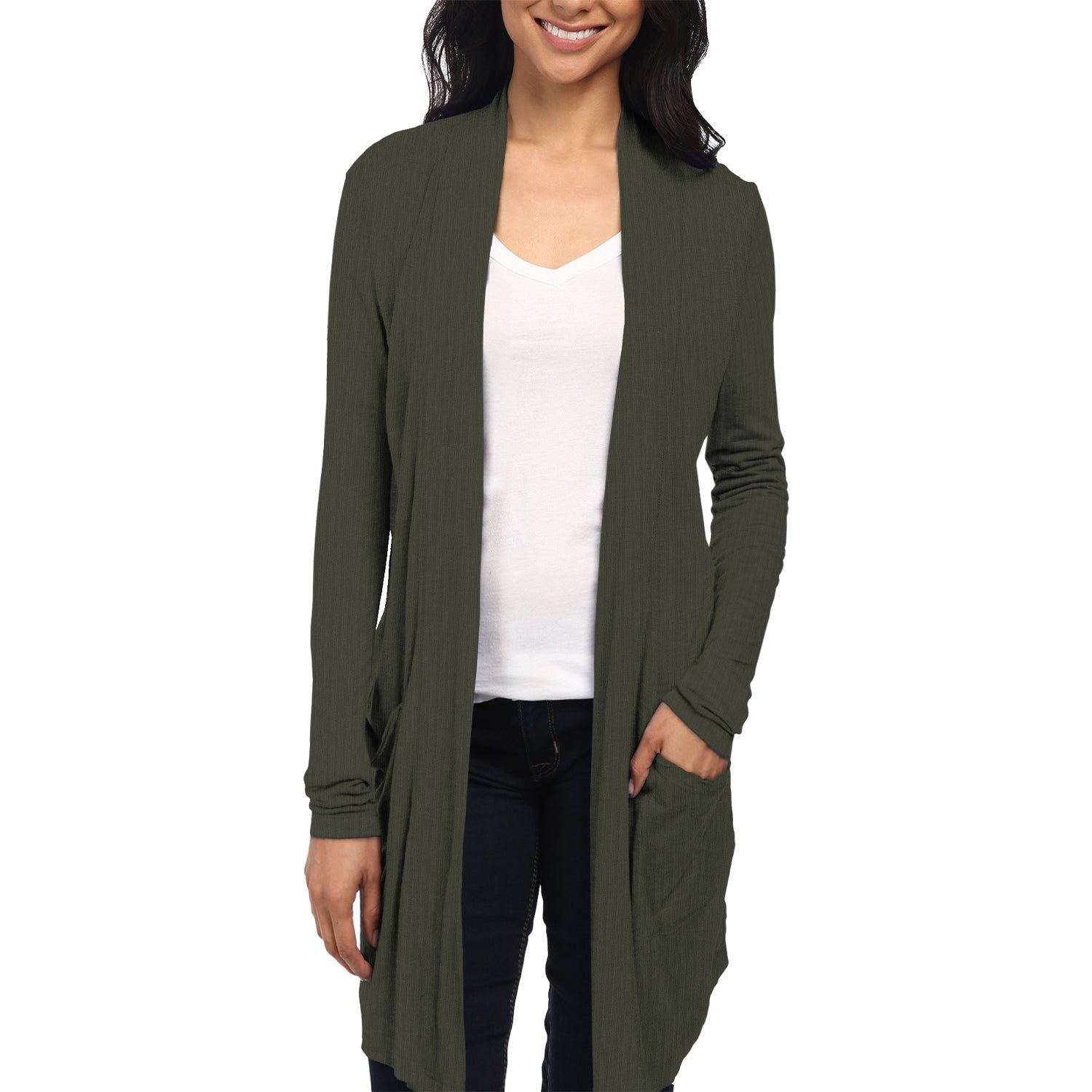 Long Sleeve Open-Front Cardigan sold by Lord & Taylor product image thumbnail 5