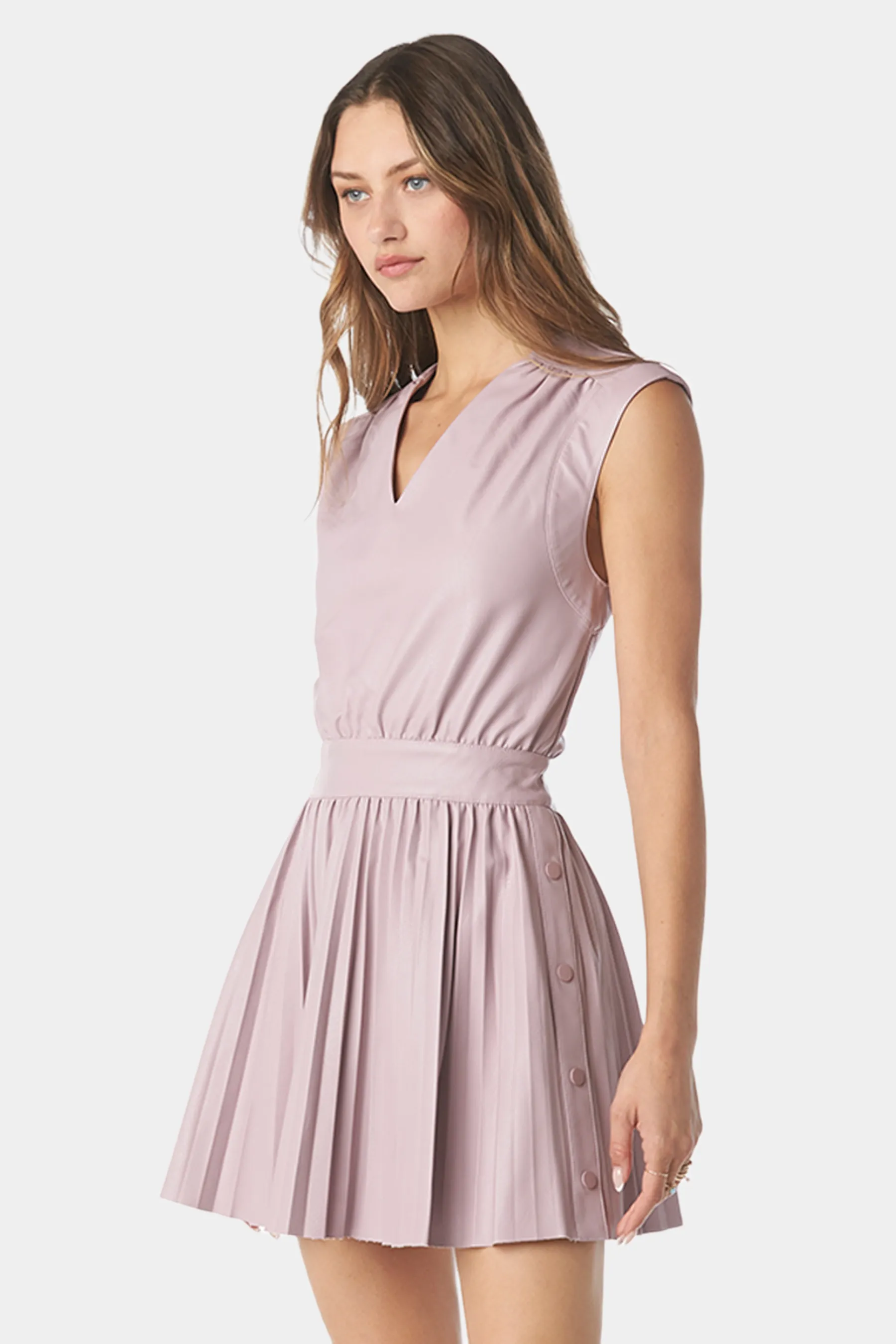 V-Neck Pleated Dress sold by Lord & Taylor product image thumbnail 3