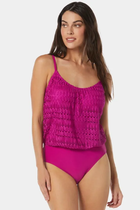 Amaris Scoop Neck Bra Sized One Piece Swimsuit - Crochet sold by Lord & Taylor