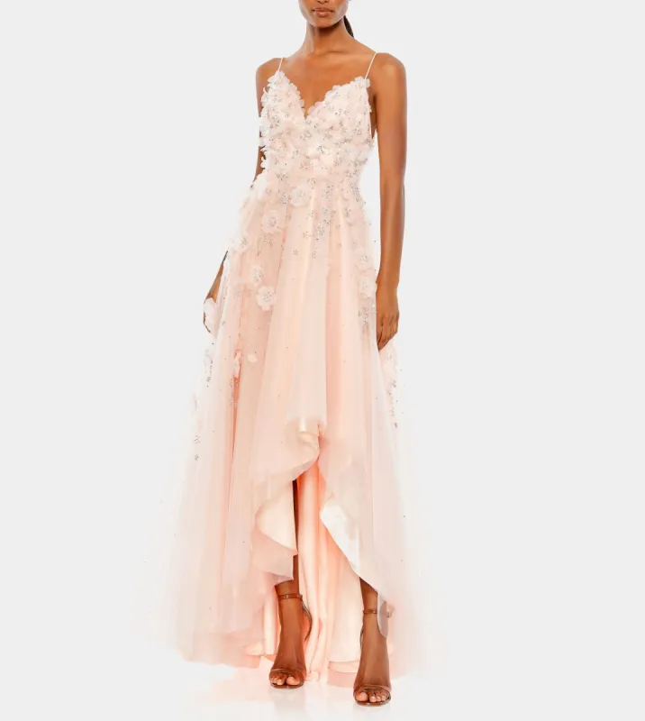 Floral Embellished Sleeveless High Low Gown sold by Lord & Taylor
