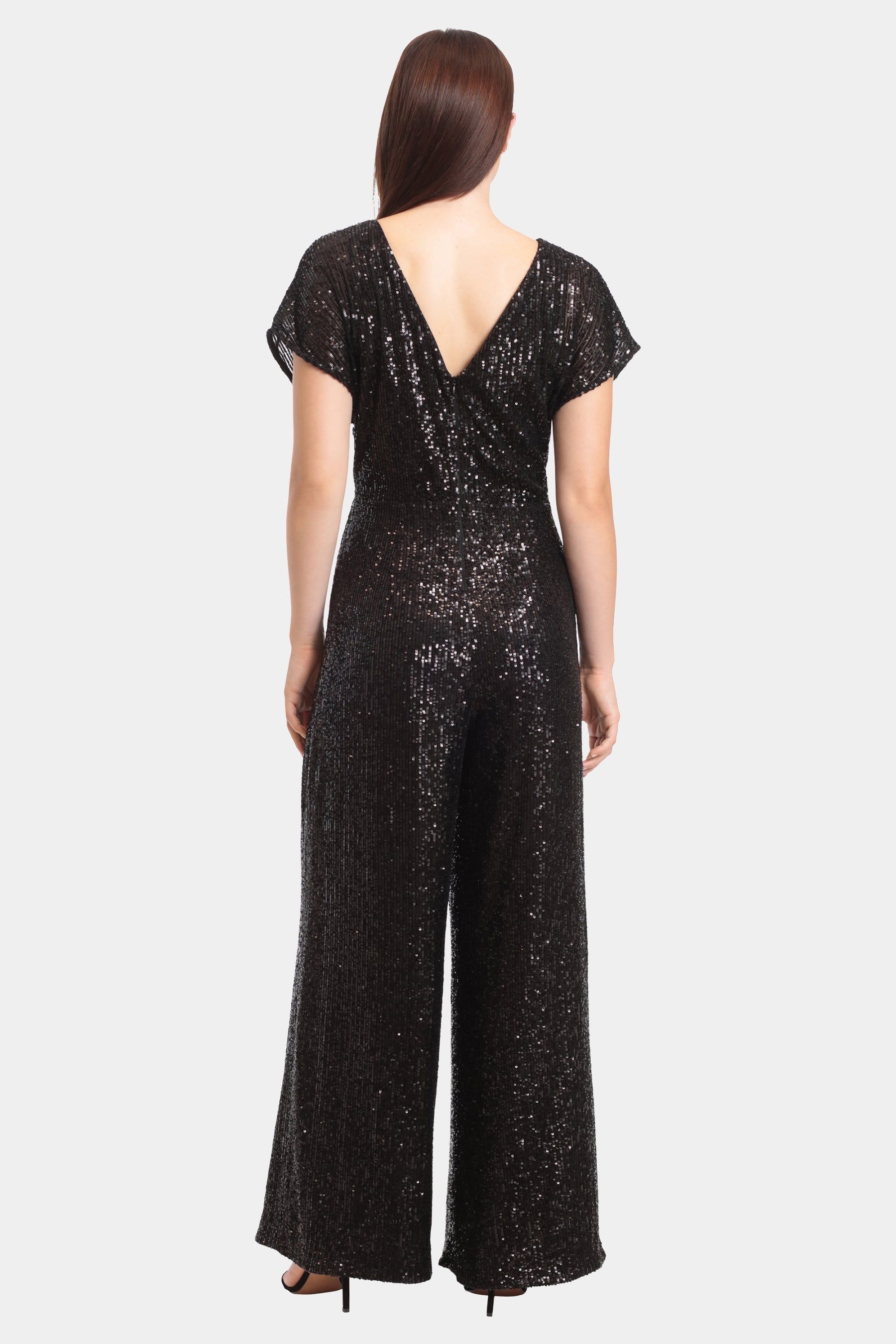 Short Sleeve Stretch Sequin Jumpsuit sold by Lord & Taylor