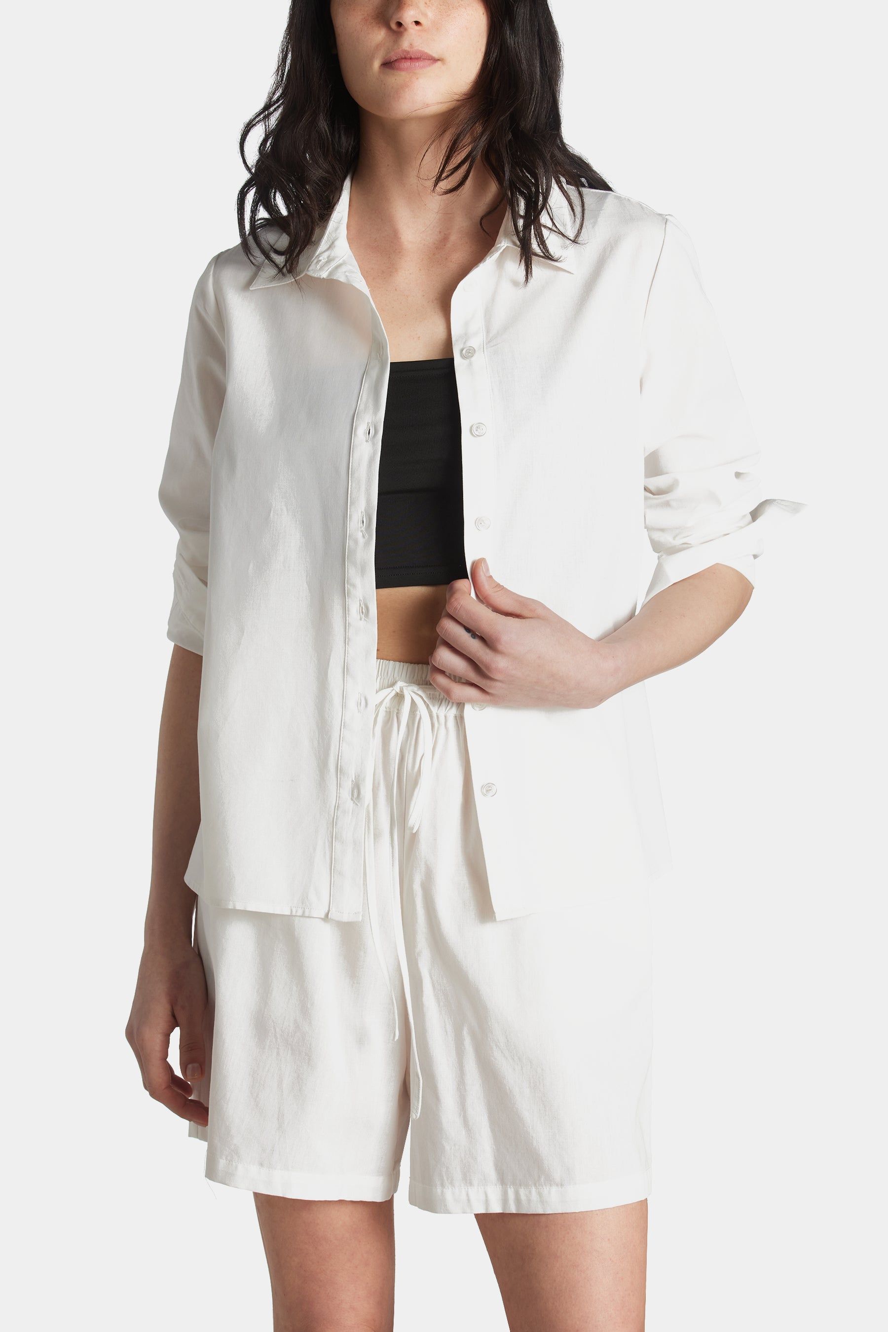 Classic Long Sleeve Oversized Button Front Shirt sold by Lord & Taylor