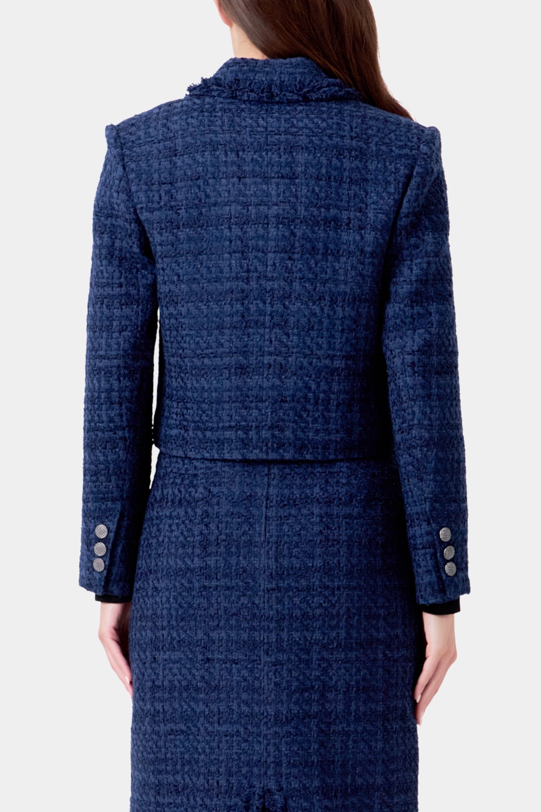 Boucle Tweed Double Breasted Jacket sold by Lord & Taylor product image thumbnail 4