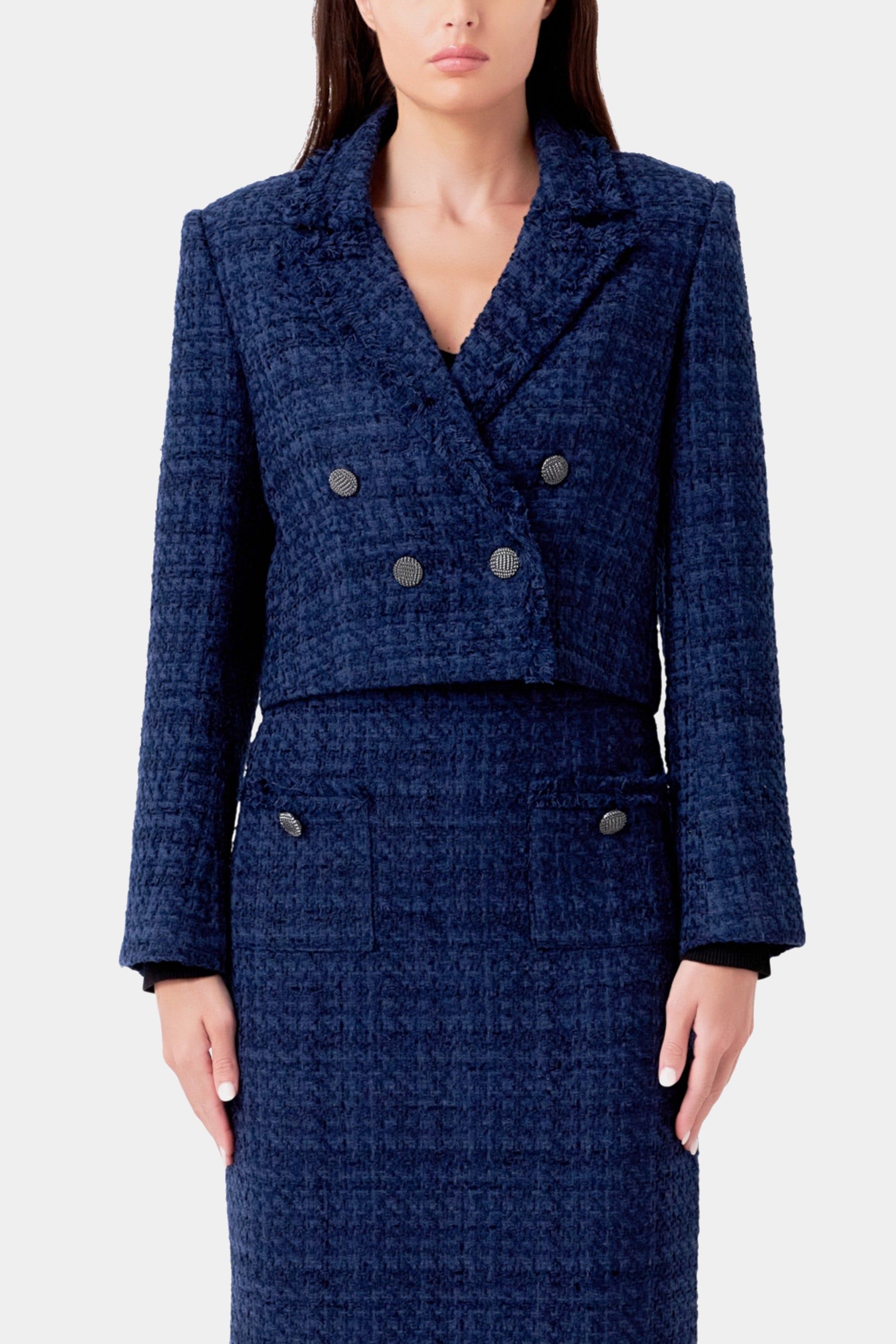 Boucle Tweed Double Breasted Jacket sold by Lord & Taylor product image thumbnail 2