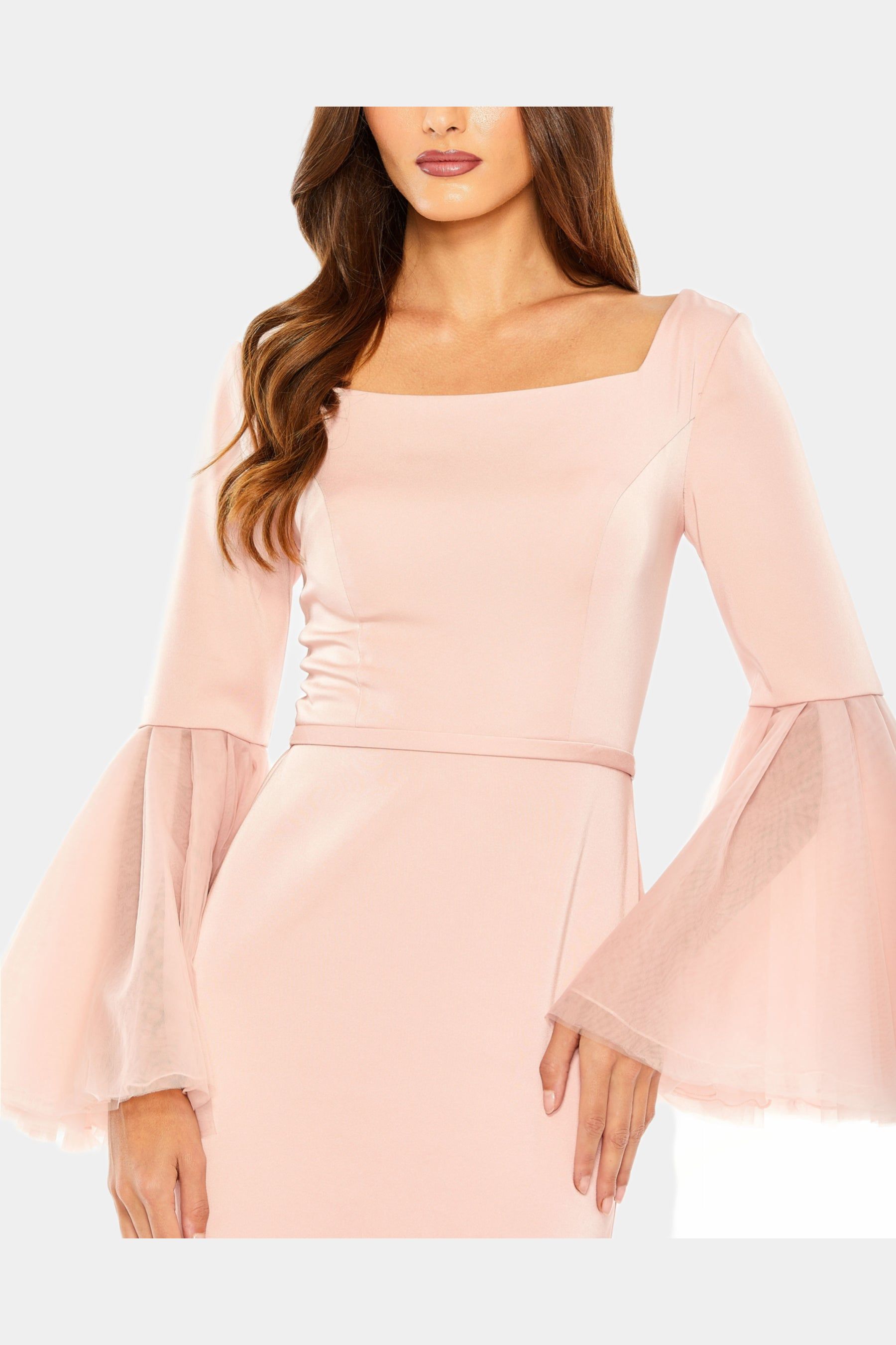 Flounced Sleeve Square Neck Column Gown sold by Lord & Taylor product image thumbnail 4