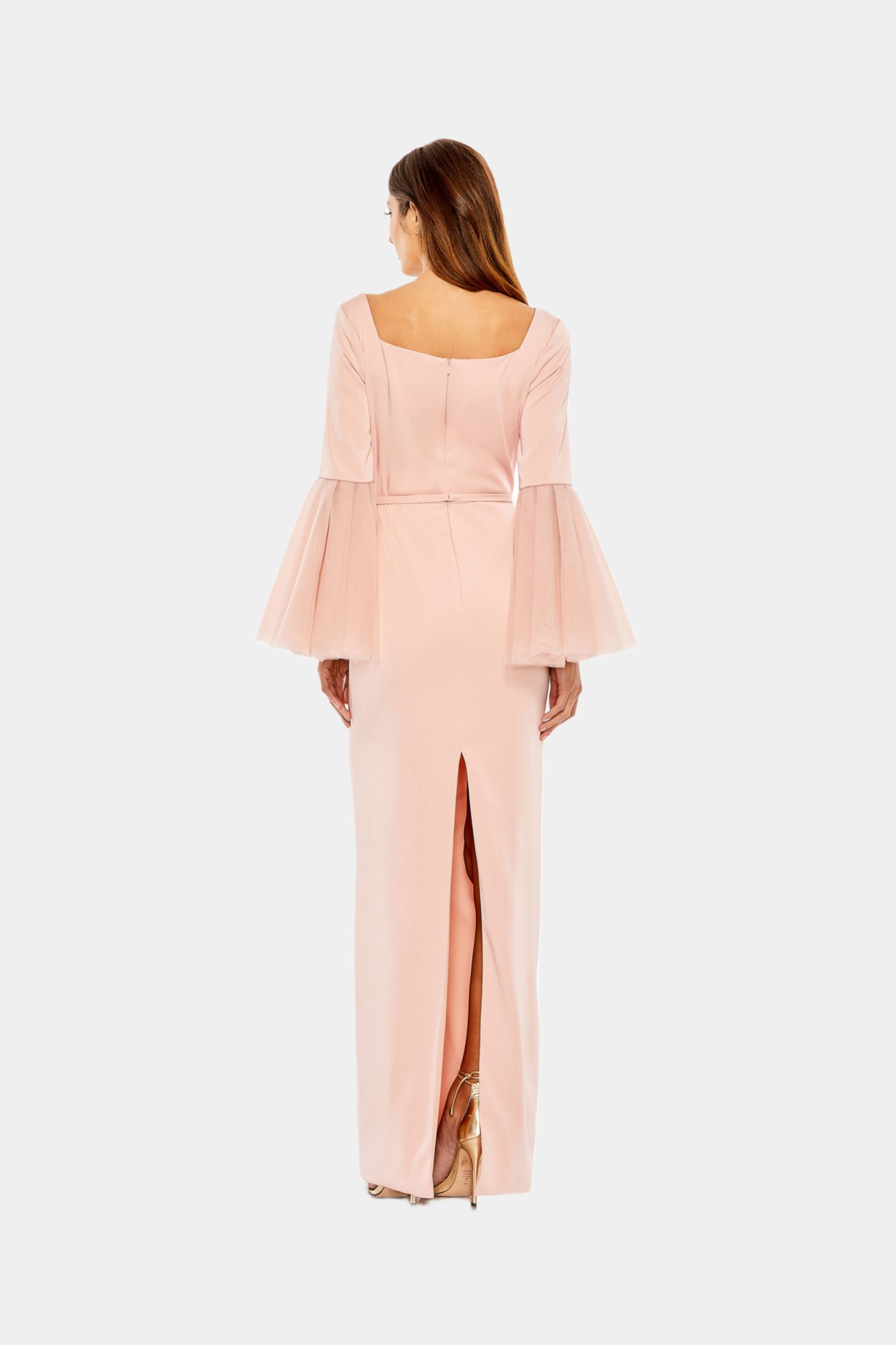 Flounced Sleeve Square Neck Column Gown sold by Lord & Taylor product image thumbnail 2