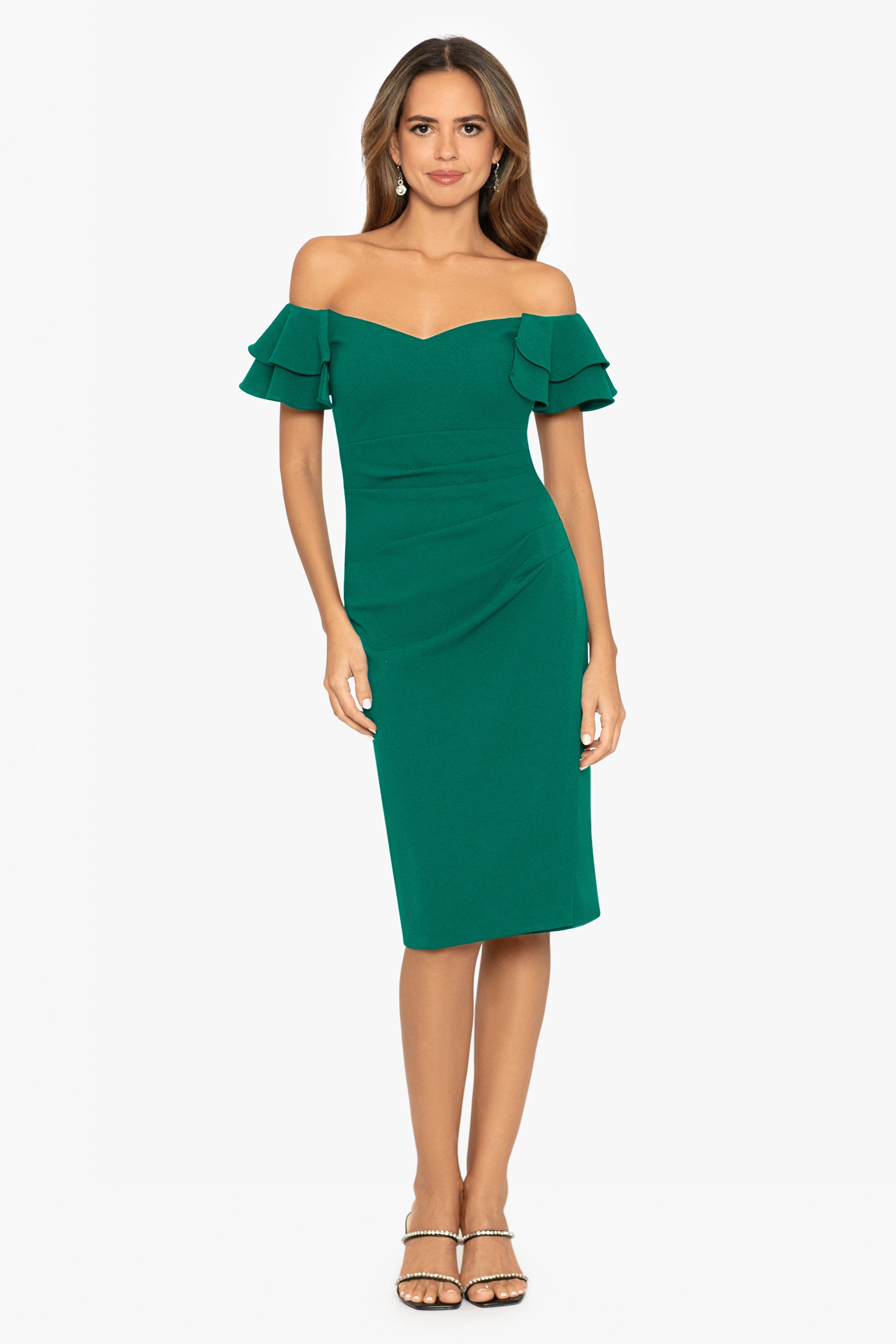 Short Scuba Crepe Off The Shoulder sold by Lord & Taylor product image thumbnail 4