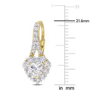 Created White Sapphire Halo Heart Earrings sold by Lord & Taylor