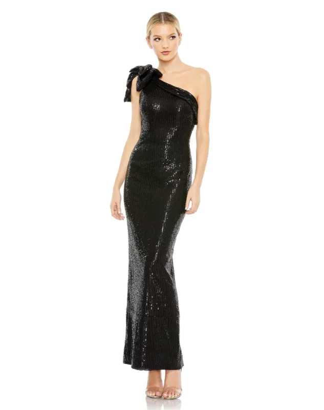 Sequined Soft Tie Halter Neck Column Gown sold by Lord & Taylor