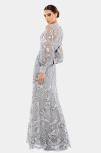 Embellished Illusion High Neck Bishop Sleeve Gown sold by Lord & Taylor