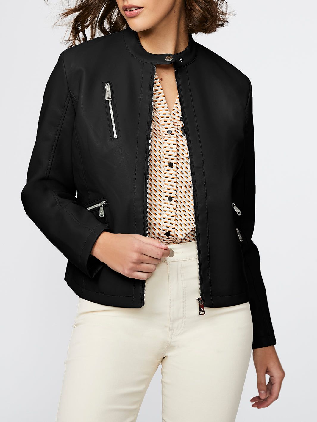 Faux Leather Moto Jacket sold by Lord & Taylor product image thumbnail 4
