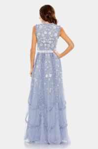 Embellished High Neck Sleeveless Ruffled Gown sold by Lord & Taylor
