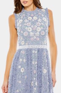 Embellished High Neck Sleeveless Ruffled Gown sold by Lord & Taylor