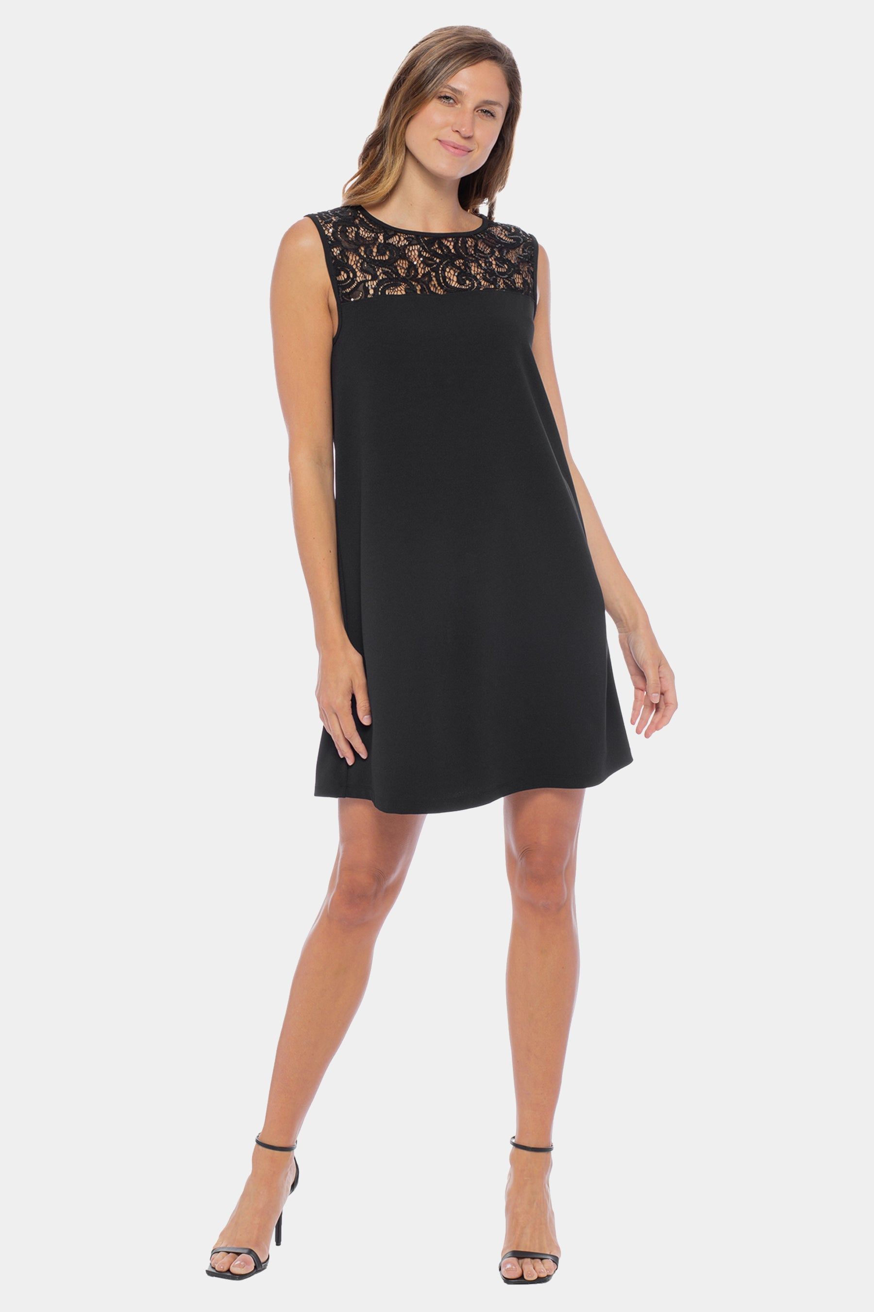 Sleeveless Sequin Lace Yoke Dress sold by Lord & Taylor