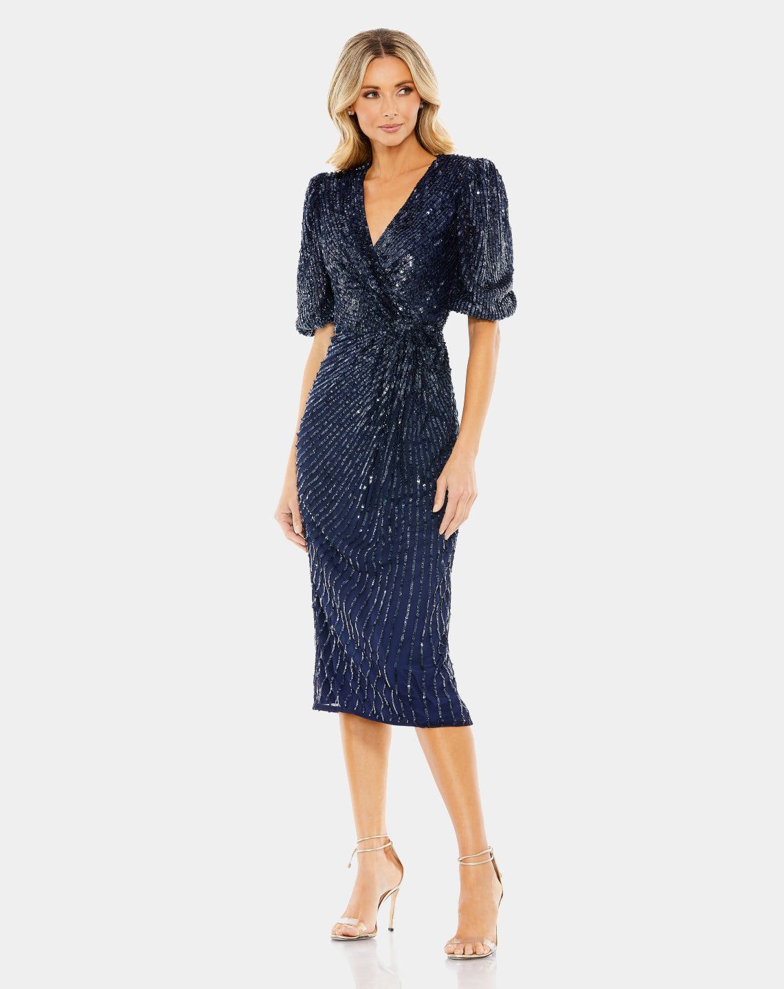 Puff Sleeve Midi Dress sold by Lord & Taylor