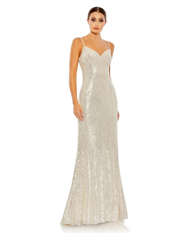 Sequined Sleeveless Column Gown sold by Lord & Taylor