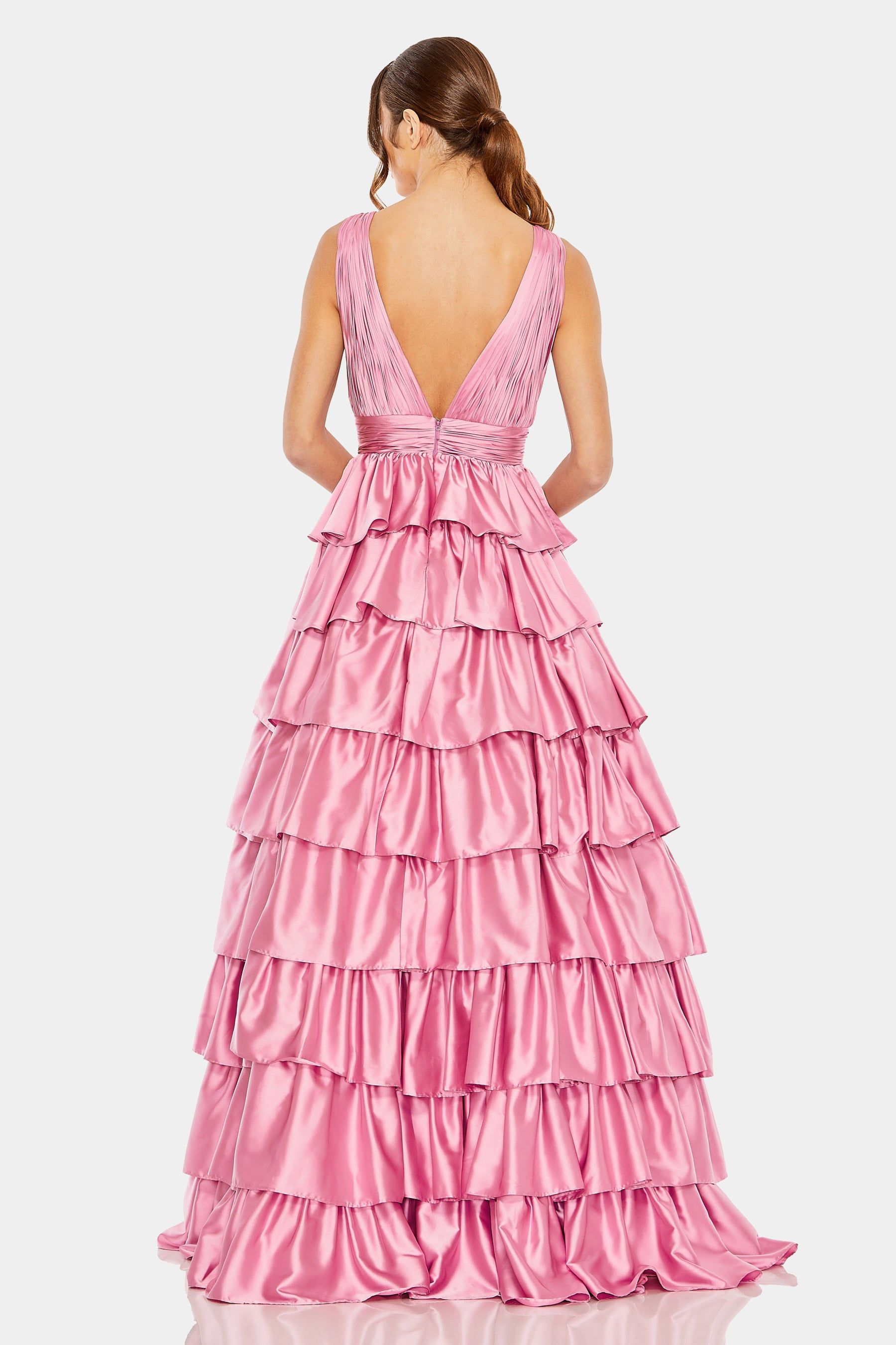 Ruffle Tiered Pleated Sleeveless Gown sold by Lord & Taylor product image thumbnail 5